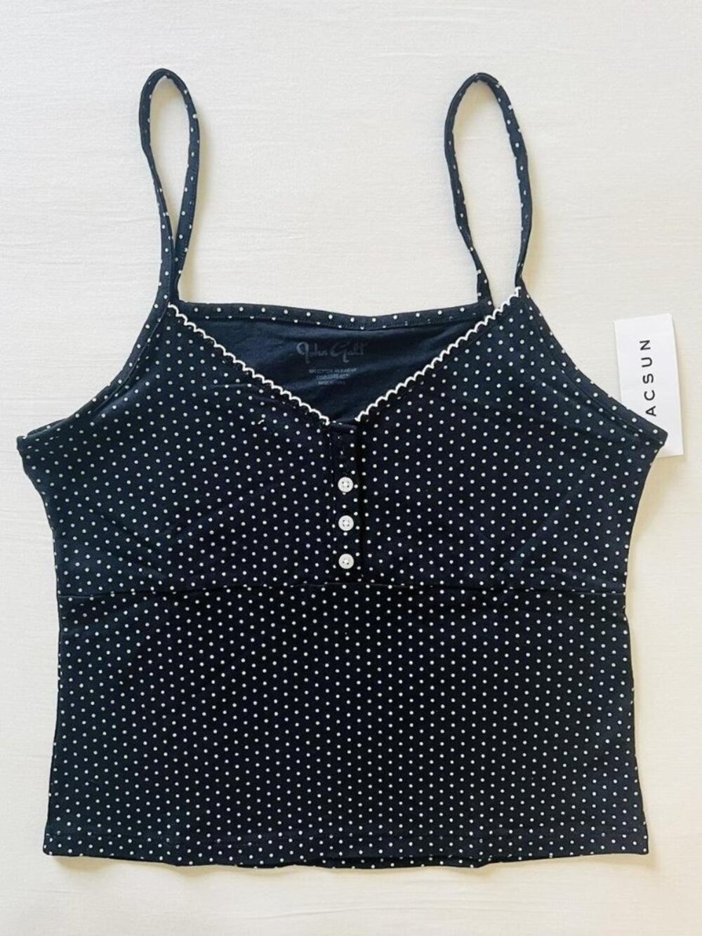 BNWT Brandy Melville-John Galt Tiffany Polka dot Button Tank Cotton